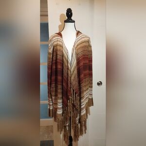 Multicolor Knit Sweater with Fringe